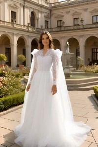 Свадебное платье SS-259Fatin со шлейфом