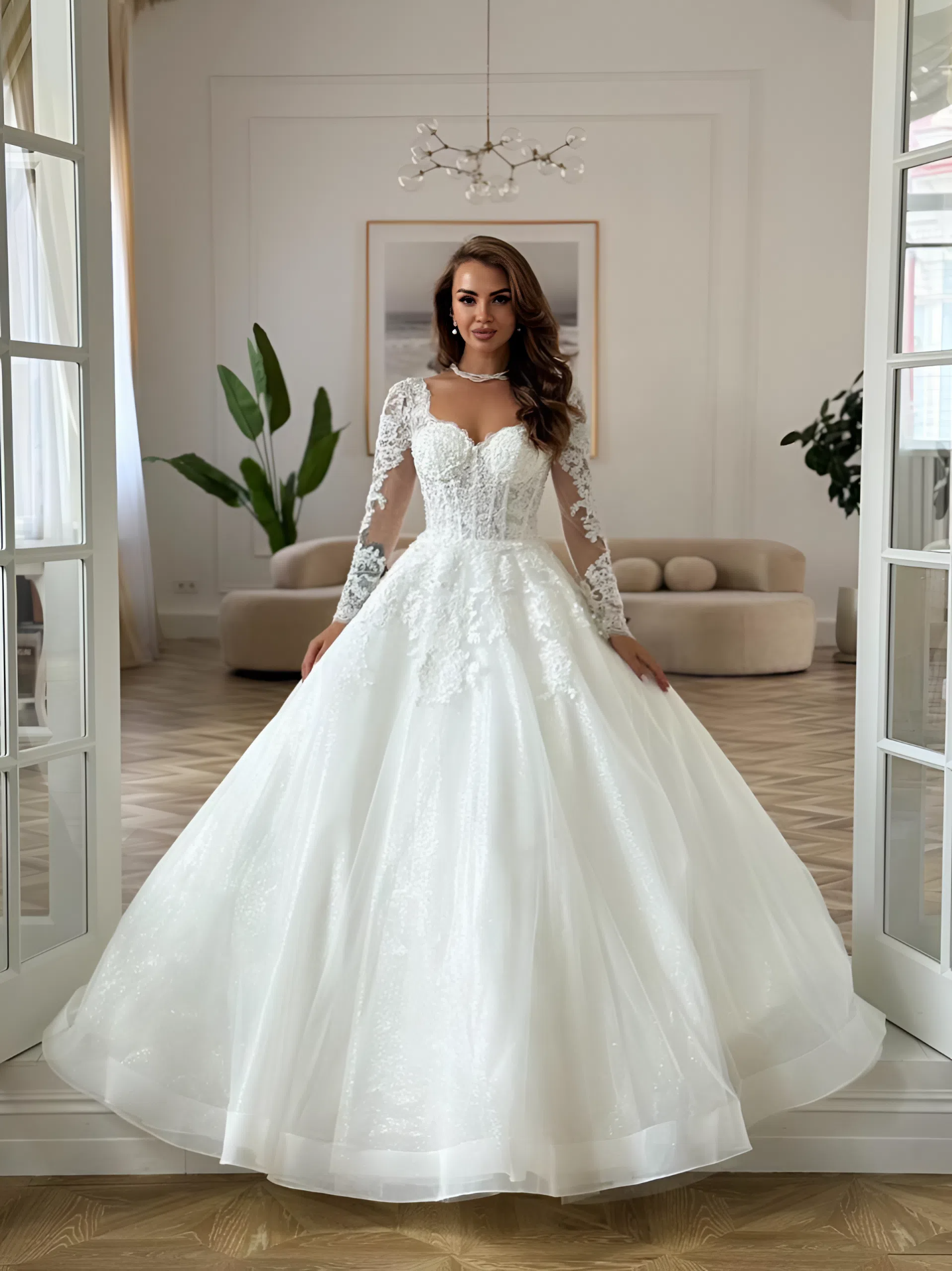 Свадебное платье SS263 без шлейфа